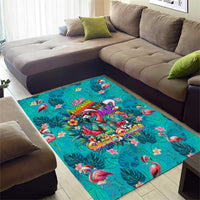 Tropical Flamingo Christmas Area Rug Shaka Shaka Will You Drink With Me - Wonder Print Shop