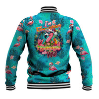 Tropical Flamingo Christmas Baseball Jacket Shaka Shaka Will You Drink With Me - Wonder Print Shop