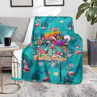Tropical Flamingo Christmas Blanket Shaka Shaka Will You Drink With Me - Wonder Print Shop