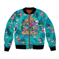 Tropical Flamingo Christmas Bomber Jacket Shaka Shaka Will You Drink With Me - Wonder Print Shop