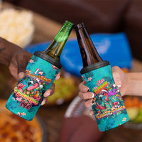 Tropical Flamingo Christmas 4 in 1 Can Cooler Tumbler Shaka Shaka Will You Drink With Me - Wonder Print Shop