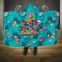 Tropical Flamingo Christmas Hooded Blanket Shaka Shaka Will You Drink With Me - Wonder Print Shop