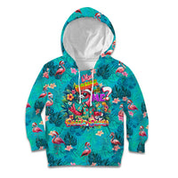 Tropical Flamingo Christmas Kid Hoodie Shaka Shaka Will You Drink With Me - Wonder Print Shop