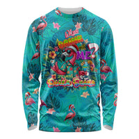Tropical Flamingo Christmas Long Sleeve Shirt Shaka Shaka Will You Drink With Me - Wonder Print Shop