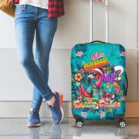 Tropical Flamingo Christmas Luggage Cover Shaka Shaka Will You Drink With Me - Wonder Print Shop