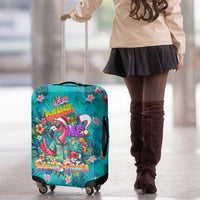 Tropical Flamingo Christmas Luggage Cover Shaka Shaka Will You Drink With Me - Wonder Print Shop