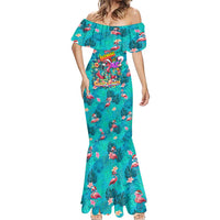 Tropical Flamingo Christmas Mermaid Dress Shaka Shaka Will You Drink With Me - Wonder Print Shop