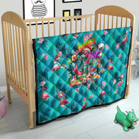 Tropical Flamingo Christmas Quilt Shaka Shaka Will You Drink With Me - Wonder Print Shop