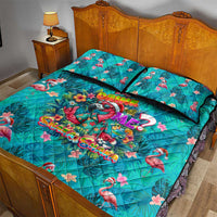 Tropical Flamingo Christmas Quilt Bed Set Shaka Shaka Will You Drink With Me - Wonder Print Shop