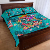 Tropical Flamingo Christmas Quilt Bed Set Shaka Shaka Will You Drink With Me - Wonder Print Shop