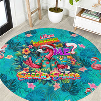 Tropical Flamingo Christmas Round Carpet Shaka Shaka Will You Drink With Me - Wonder Print Shop