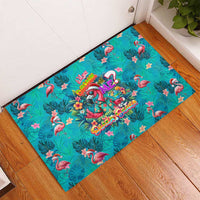 Tropical Flamingo Christmas Rubber Doormat Shaka Shaka Will You Drink With Me - Wonder Print Shop