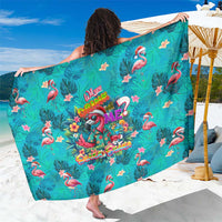 Tropical Flamingo Christmas Sarong Shaka Shaka Will You Drink With Me - Wonder Print Shop