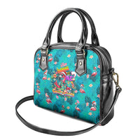 Tropical Flamingo Christmas Shoulder Handbag Shaka Shaka Will You Drink With Me - Wonder Print Shop