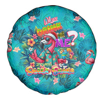 Tropical Flamingo Christmas Spare Tire Cover Shaka Shaka Will You Drink With Me - Wonder Print Shop