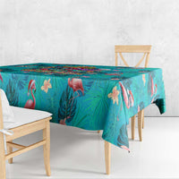 Tropical Flamingo Christmas Tablecloth Shaka Shaka Will You Drink With Me - Wonder Print Shop