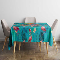 Tropical Flamingo Christmas Tablecloth Shaka Shaka Will You Drink With Me - Wonder Print Shop