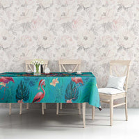 Tropical Flamingo Christmas Tablecloth Shaka Shaka Will You Drink With Me - Wonder Print Shop