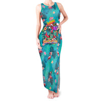 Tropical Flamingo Christmas Tank Maxi Dress Shaka Shaka Will You Drink With Me - Wonder Print Shop