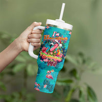 Tropical Flamingo Christmas Tumbler With Handle Shaka Shaka Will You Drink With Me - Wonder Print Shop