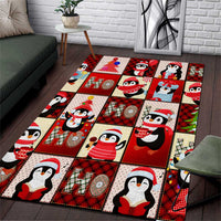 Cute Christmas Penguin Area Rug Cozy Winter Ho Ho Ho Holiday Fun - Wonder Print Shop