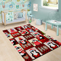 Cute Christmas Penguin Area Rug Cozy Winter Ho Ho Ho Holiday Fun - Wonder Print Shop