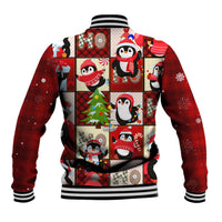 Cute Christmas Penguin Baseball Jacket Cozy Winter Ho Ho Ho Holiday Fun - Wonder Print Shop