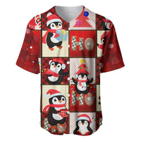 Cute Christmas Penguin Baseball Jersey Cozy Winter Ho Ho Ho Holiday Fun - Wonder Print Shop