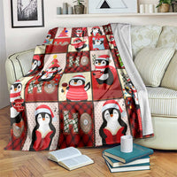 Cute Christmas Penguin Blanket Cozy Winter Ho Ho Ho Holiday Fun - Wonder Print Shop