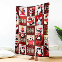 Cute Christmas Penguin Blanket Cozy Winter Ho Ho Ho Holiday Fun - Wonder Print Shop