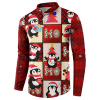 Cute Christmas Penguin Button Sweatshirt Cozy Winter Ho Ho Ho Holiday Fun - Wonder Print Shop