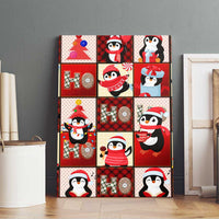 Cute Christmas Penguin Canvas Wall Art Cozy Winter Ho Ho Ho Holiday Fun - Wonder Print Shop