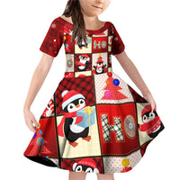 Cute Christmas Penguin Family Matching Off Shoulder Short Dress and Hawaiian Shirt Cozy Winter Ho Ho Ho Holiday Fun - Wonder Print Shop