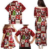 Cute Christmas Penguin Family Matching Puletasi and Hawaiian Shirt Cozy Winter Ho Ho Ho Holiday Fun - Wonder Print Shop