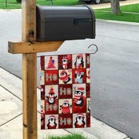 Cute Christmas Penguin Garden Flag Cozy Winter Ho Ho Ho Holiday Fun - Wonder Print Shop