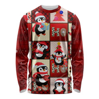 Cute Christmas Penguin Long Sleeve Shirt Cozy Winter Ho Ho Ho Holiday Fun - Wonder Print Shop