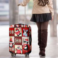 Cute Christmas Penguin Luggage Cover Cozy Winter Ho Ho Ho Holiday Fun - Wonder Print Shop