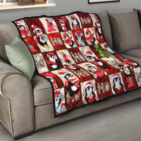 Cute Christmas Penguin Quilt Cozy Winter Ho Ho Ho Holiday Fun - Wonder Print Shop