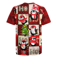 Cute Christmas Penguin Rugby Jersey Cozy Winter Ho Ho Ho Holiday Fun - Wonder Print Shop