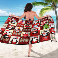 Cute Christmas Penguin Sarong Cozy Winter Ho Ho Ho Holiday Fun - Wonder Print Shop