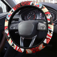 Cute Christmas Penguin Steering Wheel Cover Cozy Winter Ho Ho Ho Holiday Fun - Wonder Print Shop