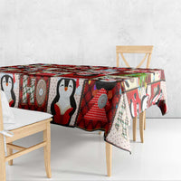 Cute Christmas Penguin Tablecloth Cozy Winter Ho Ho Ho Holiday Fun - Wonder Print Shop