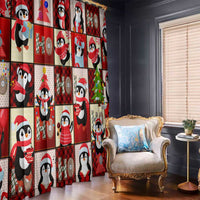 Cute Christmas Penguin Window Curtain Cozy Winter Ho Ho Ho Holiday Fun - Wonder Print Shop