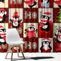 Cute Christmas Penguin Window Curtain Cozy Winter Ho Ho Ho Holiday Fun - Wonder Print Shop