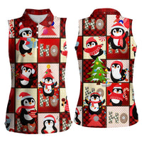 Cute Christmas Penguin Women Sleeveless Polo Shirt Cozy Winter Ho Ho Ho Holiday Fun - Wonder Print Shop