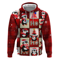 Cute Christmas Penguin Zip Hoodie Cozy Winter Ho Ho Ho Holiday Fun - Wonder Print Shop
