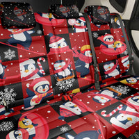 Penguin Winter Sports Christmas Back Car Seat Cover Cute Holiday Ski Snow Fun - Wonder Print Shop