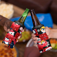 Penguin Winter Sports Christmas 4 in 1 Can Cooler Tumbler Cute Holiday Ski Snow Fun - Wonder Print Shop