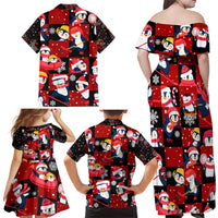 Penguin Winter Sports Christmas Family Matching Off Shoulder Maxi Dress and Hawaiian Shirt Cute Holiday Ski Snow Fun - Wonder Print Shop