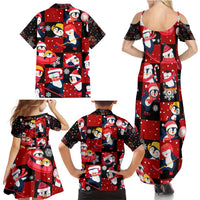 Penguin Winter Sports Christmas Family Matching Summer Maxi Dress and Hawaiian Shirt Cute Holiday Ski Snow Fun - Wonder Print Shop